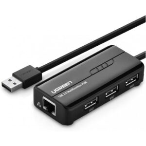 UGREEN 3 Ports USB 2.0 Hub Ethernet Adapter #20264