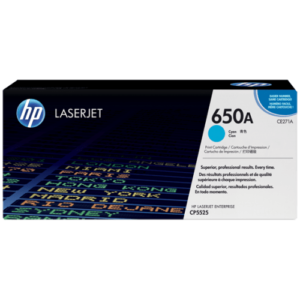 HP 650A Cyan Original LaserJet Toner (For CLJ CP5525N, DN)