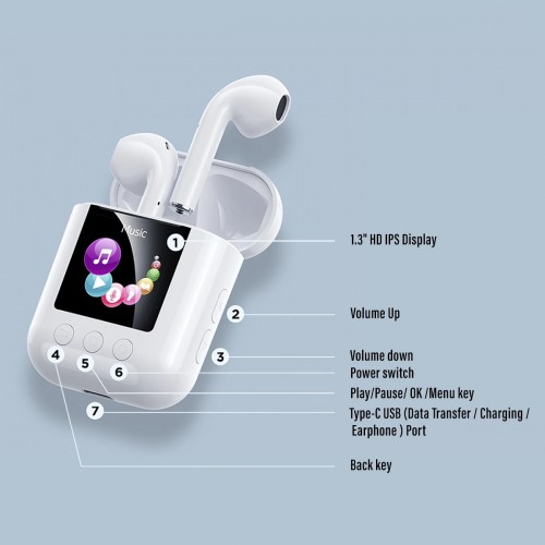 Remax TWS-19 Digital Player Bluetooth Dual Earbuds White Lowest Price in BD