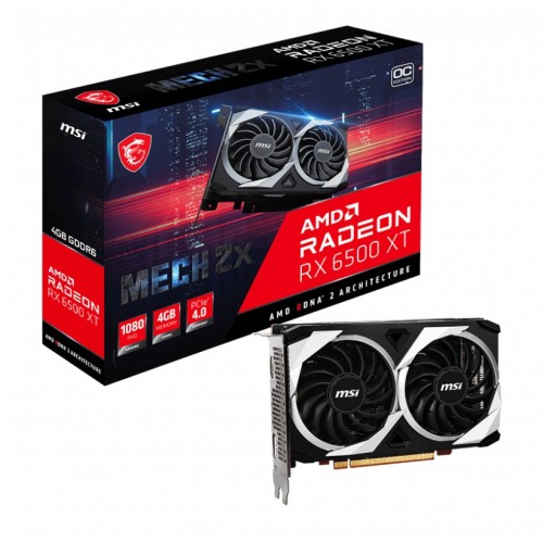 MSI Radeon RX 6500 XT MECH 2X 4G OC GDDR6 Graphics Card MSI Radeon RX 6500 XT MECH 2X 4G OC